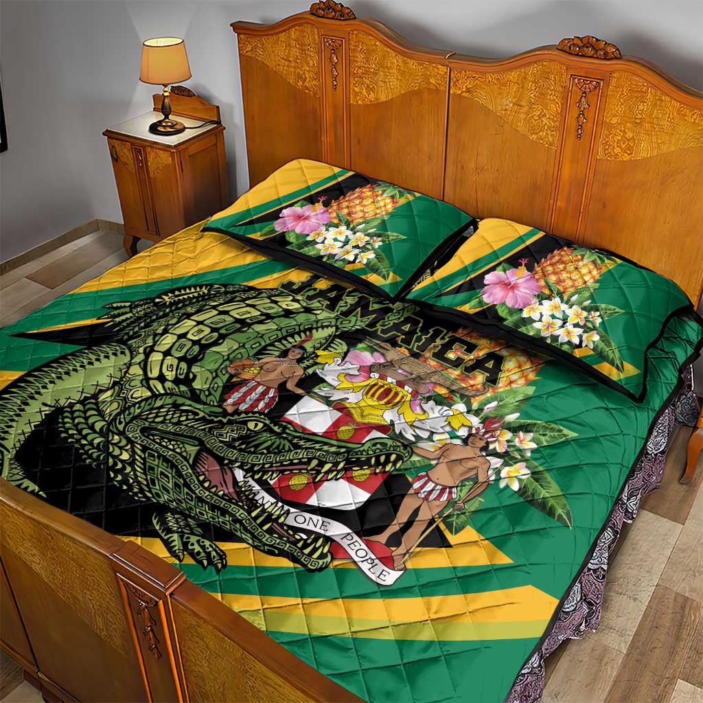 Jamaica Crocodile Quilt Bed Set Pineapple Tropical Style - Wonder Print Shop