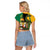 Personalized Jamaica Crocodile Raglan Cropped T Shirt Pineapple Tropical Style - Wonder Print Shop