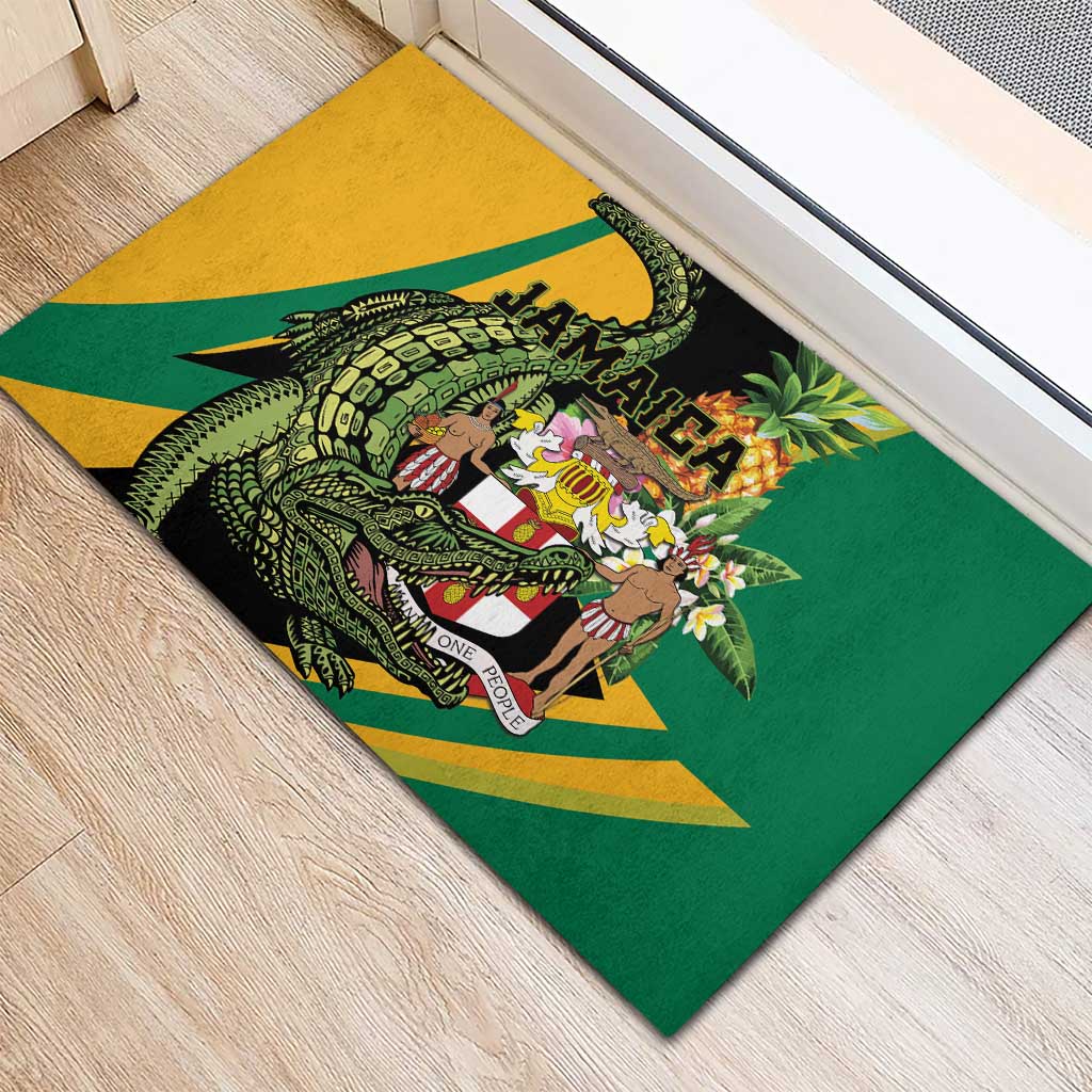Jamaica Crocodile Rubber Doormat Pineapple Tropical Style - Wonder Print Shop