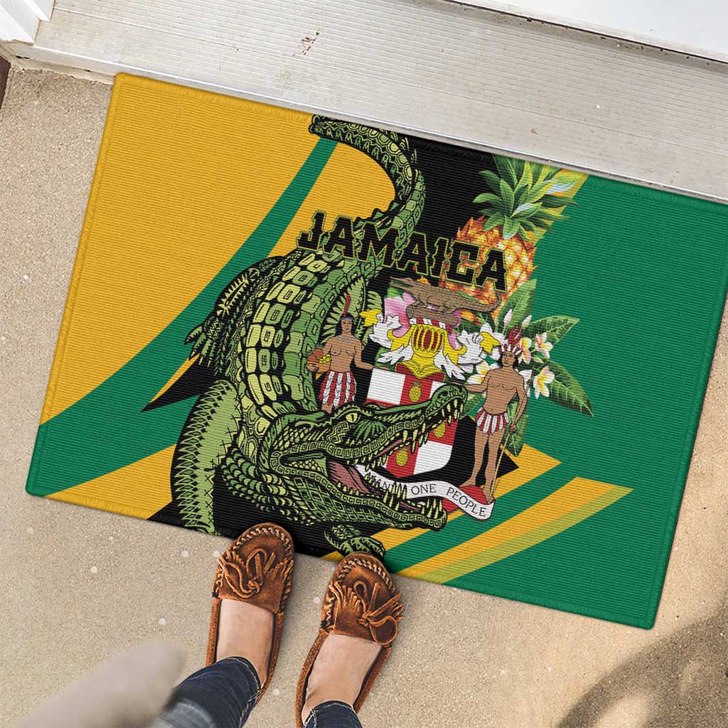 Jamaica Crocodile Rubber Doormat Pineapple Tropical Style - Wonder Print Shop