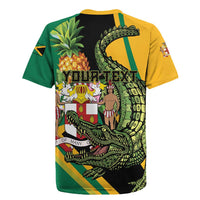 Personalized Jamaica Crocodile Rugby Jersey Pineapple Tropical Style - Wonder Print Shop