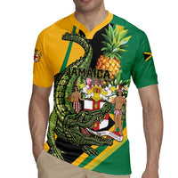 Personalized Jamaica Crocodile Rugby Jersey Pineapple Tropical Style - Wonder Print Shop