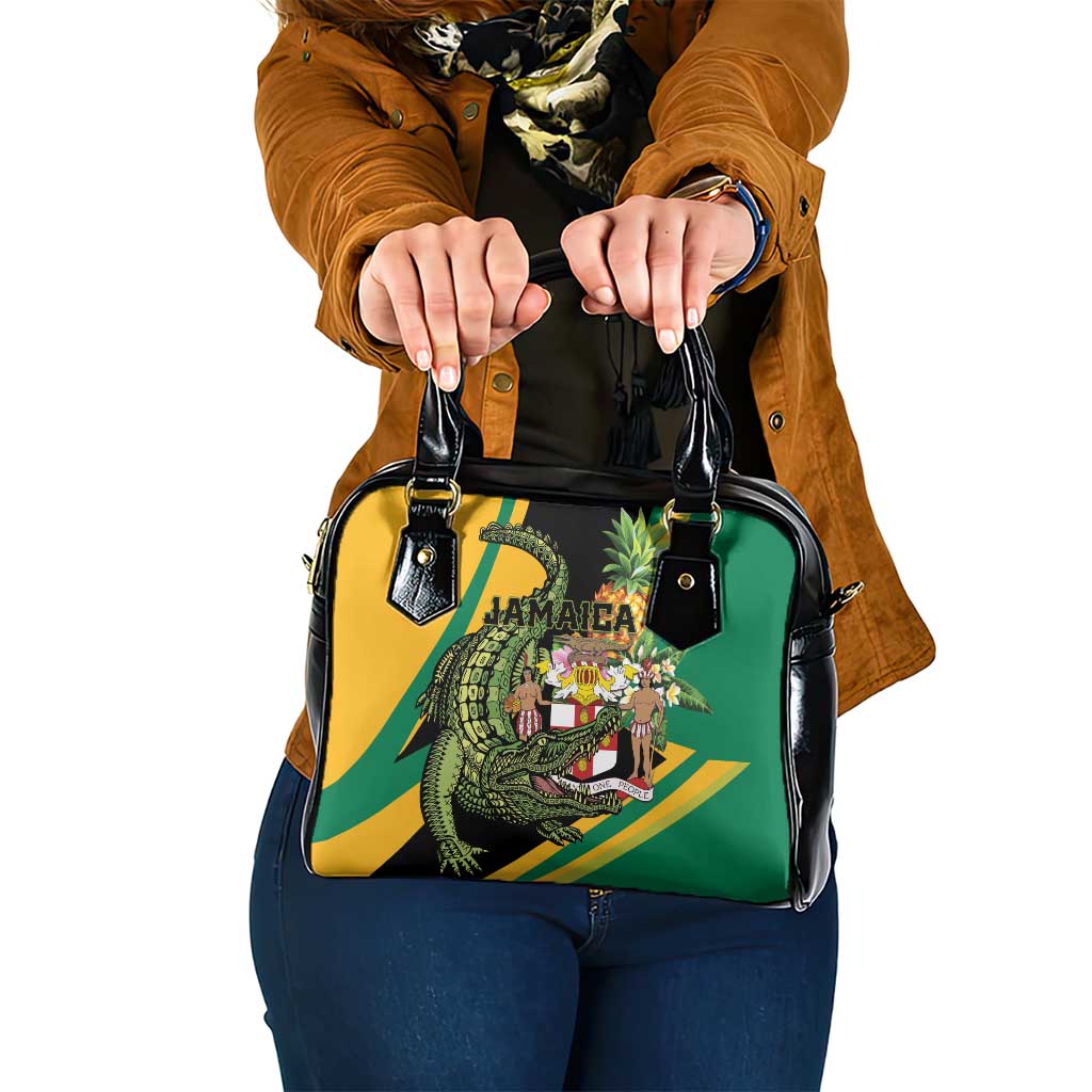 Jamaica Crocodile Shoulder Handbag Pineapple Tropical Style - Wonder Print Shop