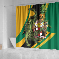 Jamaica Crocodile Shower Curtain Pineapple Tropical Style - Wonder Print Shop