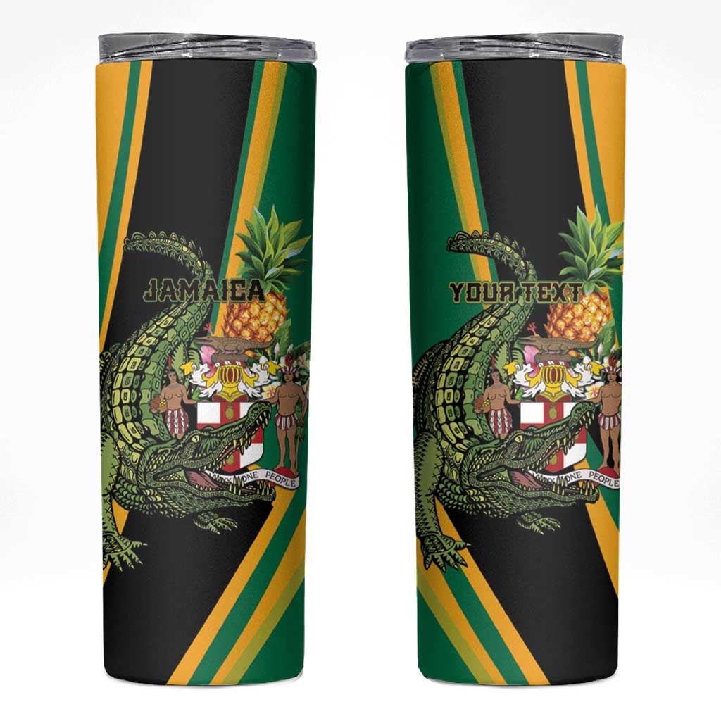Personalized Jamaica Crocodile Skinny Tumbler Pineapple Tropical Style - Wonder Print Shop