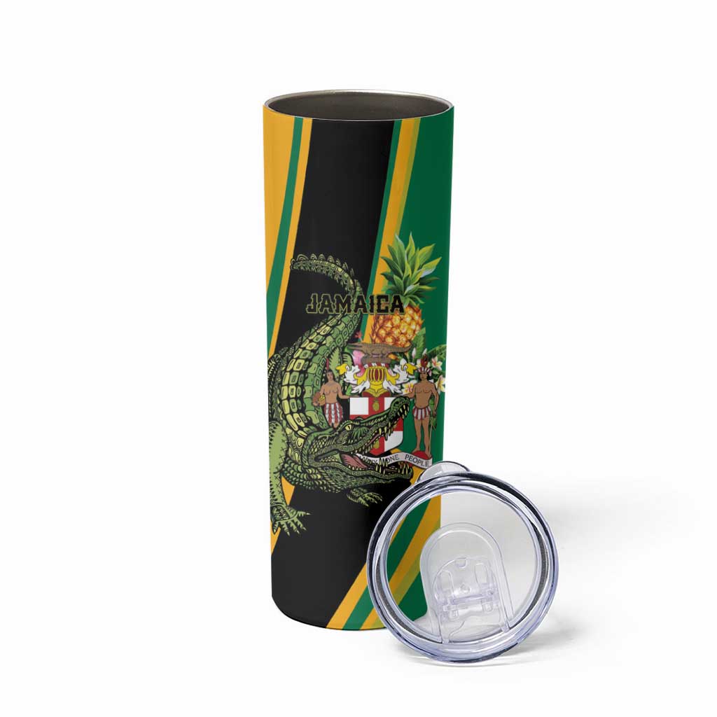 Personalized Jamaica Crocodile Skinny Tumbler Pineapple Tropical Style - Wonder Print Shop