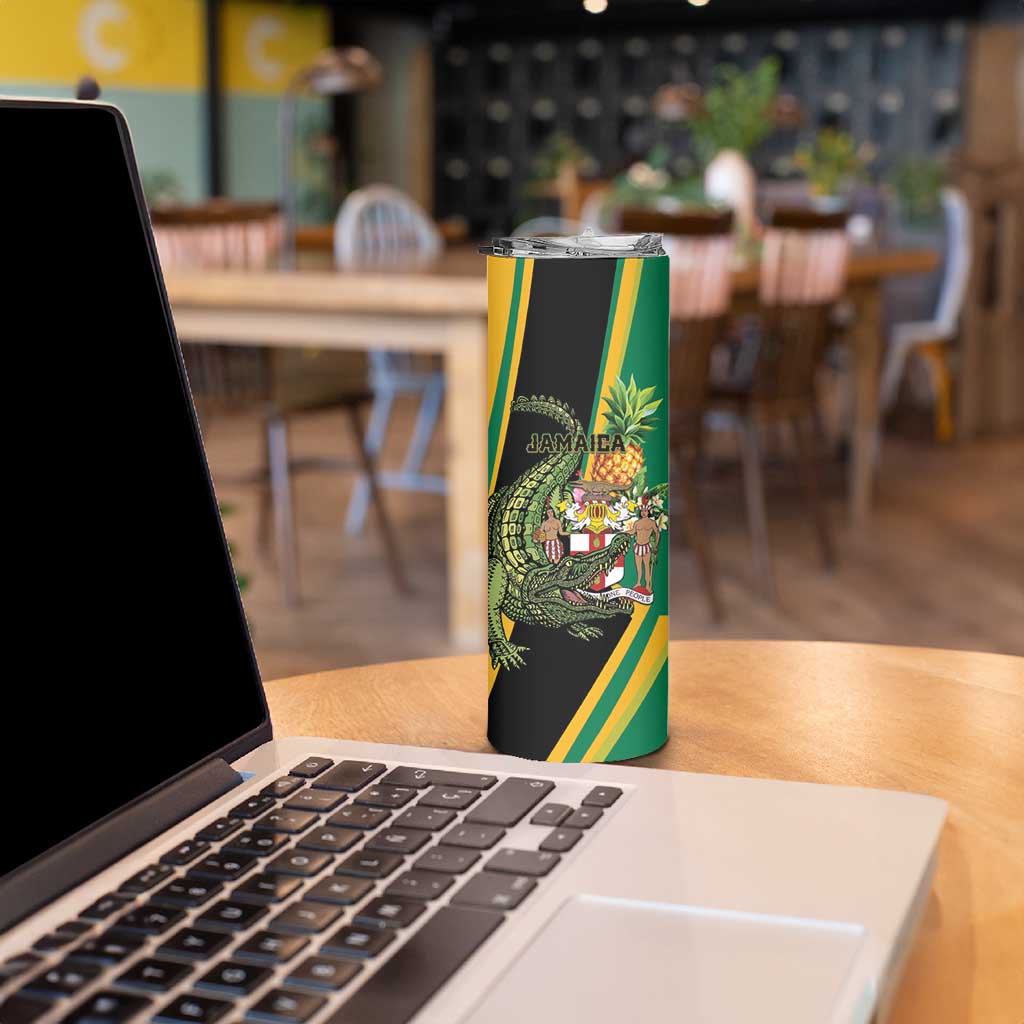 Personalized Jamaica Crocodile Skinny Tumbler Pineapple Tropical Style - Wonder Print Shop