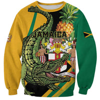 Personalized Jamaica Crocodile Sweatshirt Pineapple Tropical Style - Wonder Print Shop