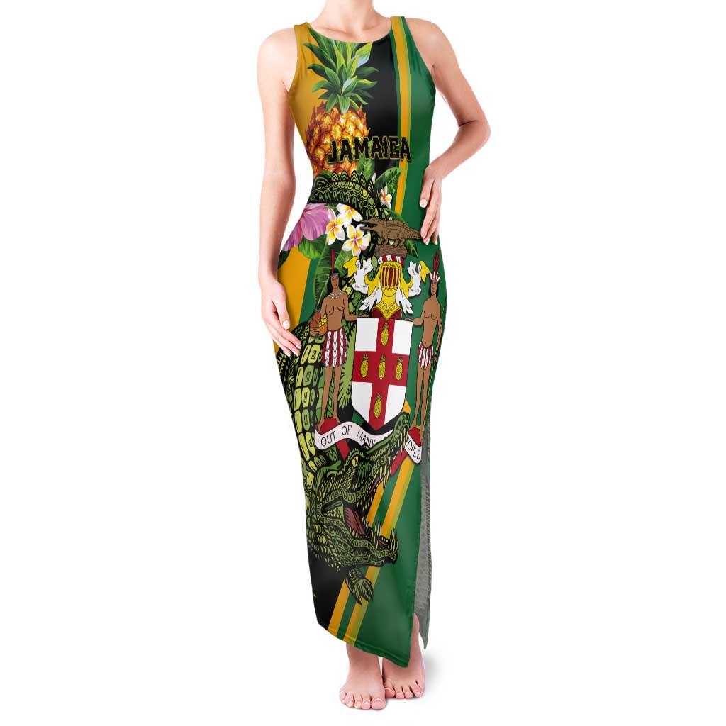 Personalized Jamaica Crocodile Tank Maxi Dress Pineapple Tropical Style - Wonder Print Shop