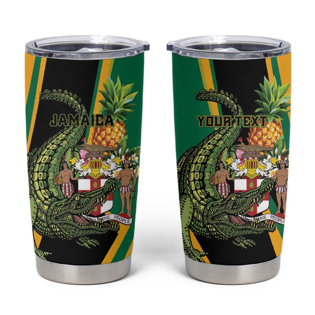 Personalized Jamaica Crocodile Tumbler Cup Pineapple Tropical Style - Wonder Print Shop