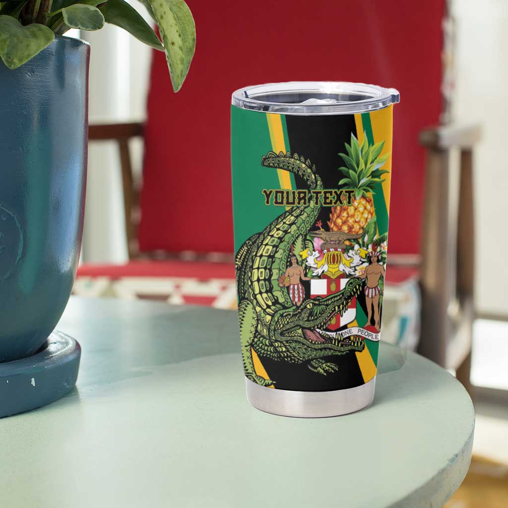Personalized Jamaica Crocodile Tumbler Cup Pineapple Tropical Style - Wonder Print Shop