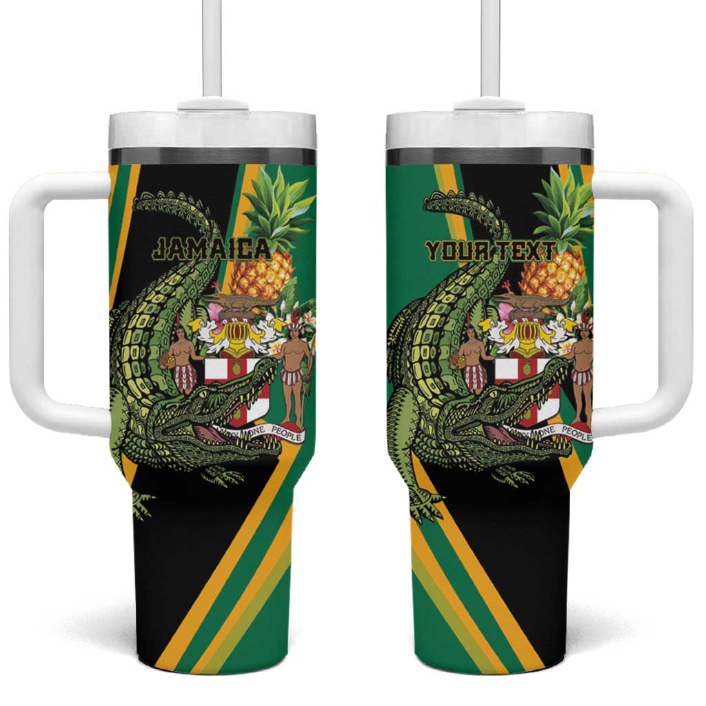 Personalized Jamaica Crocodile Tumbler With Handle Pineapple Tropical Style - Wonder Print Shop