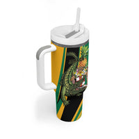 Personalized Jamaica Crocodile Tumbler With Handle Pineapple Tropical Style - Wonder Print Shop