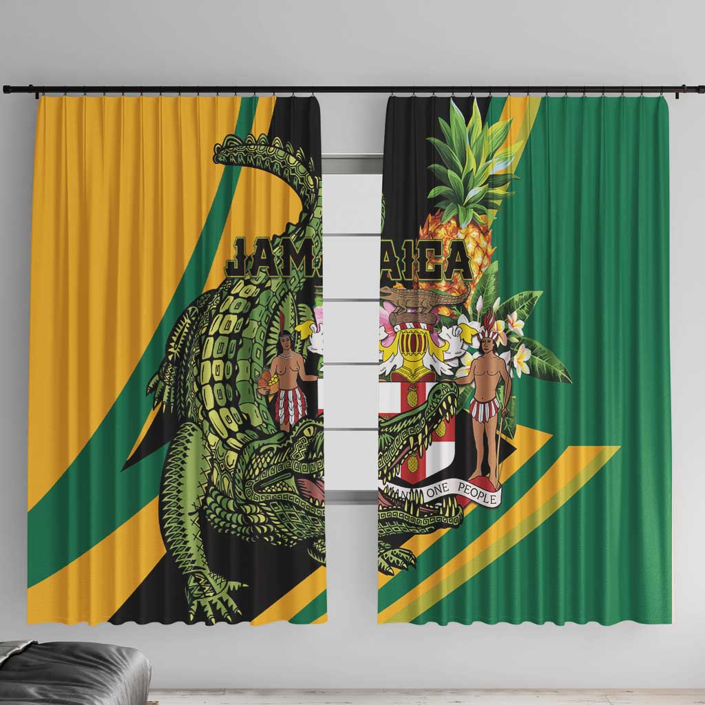Jamaica Crocodile Window Curtain Pineapple Tropical Style - Wonder Print Shop