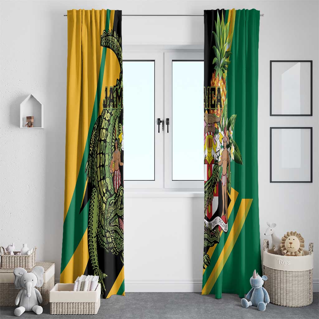 Jamaica Crocodile Window Curtain Pineapple Tropical Style - Wonder Print Shop