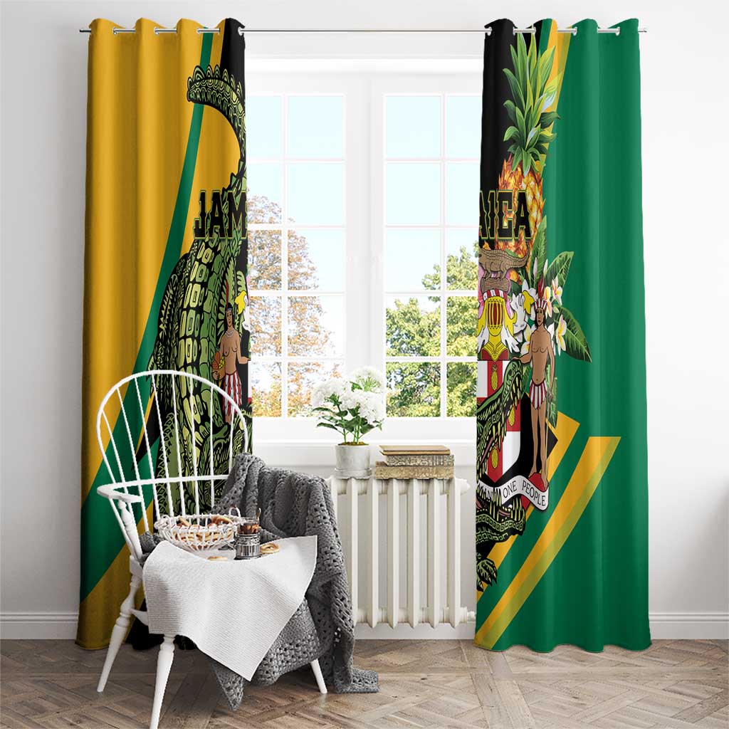 Jamaica Crocodile Window Curtain Pineapple Tropical Style - Wonder Print Shop