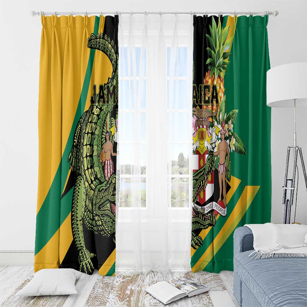 Jamaica Crocodile Window Curtain Pineapple Tropical Style - Wonder Print Shop
