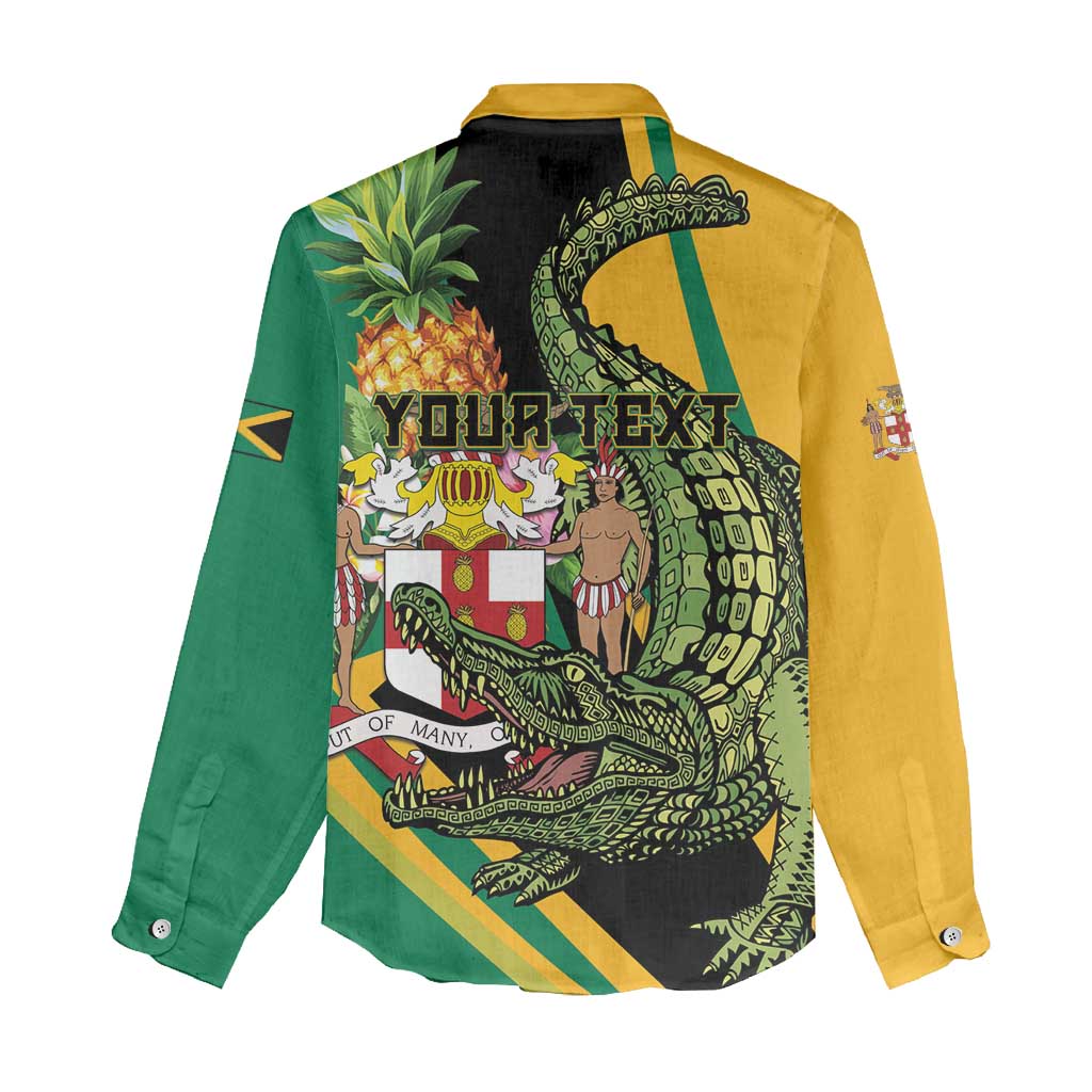 Personalized Jamaica Crocodile Women Casual Shirt Pineapple Tropical Style - Wonder Print Shop