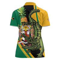 Personalized Jamaica Crocodile Women Polo Shirt Pineapple Tropical Style - Wonder Print Shop