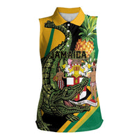 Personalized Jamaica Crocodile Women Sleeveless Polo Shirt Pineapple Tropical Style - Wonder Print Shop