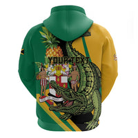 Personalized Jamaica Crocodile Zip Hoodie Pineapple Tropical Style - Wonder Print Shop