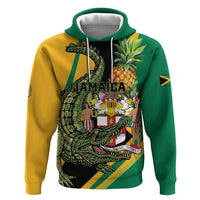 Personalized Jamaica Crocodile Zip Hoodie Pineapple Tropical Style - Wonder Print Shop