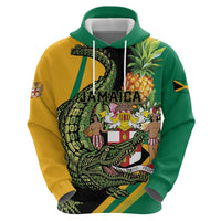 Personalized Jamaica Crocodile Zip Hoodie Pineapple Tropical Style - Wonder Print Shop