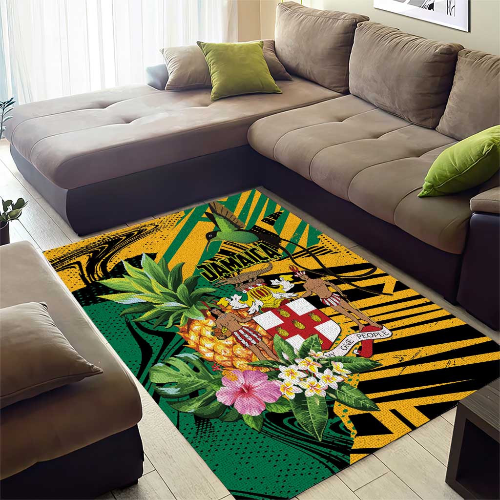 Jamaica Red-billed Streamertail Area Rug Pineapple Tropical Style - Wonder Print Shop