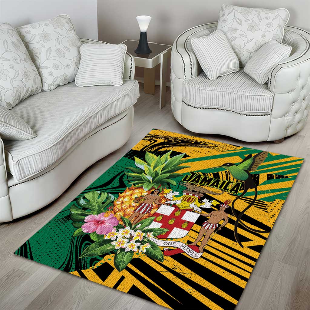 Jamaica Red-billed Streamertail Area Rug Pineapple Tropical Style - Wonder Print Shop