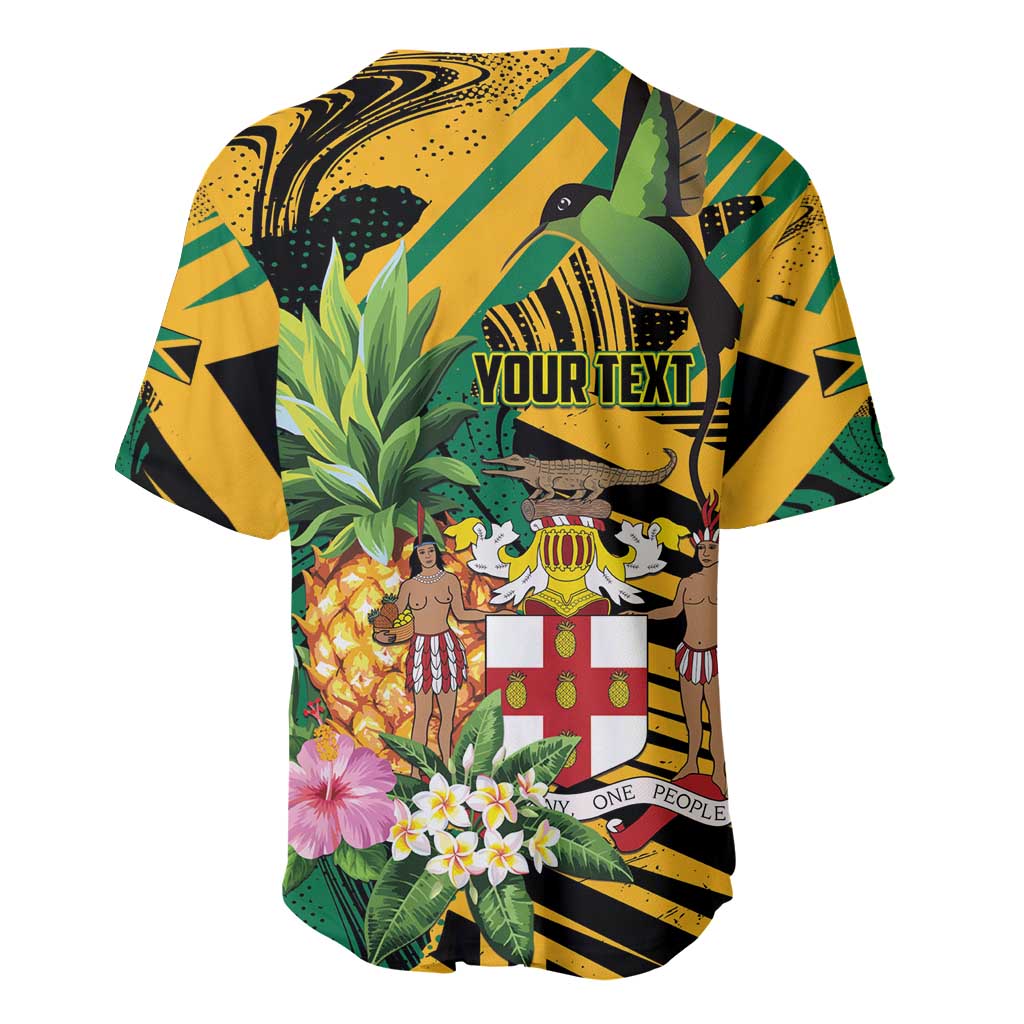 Personalized Jamaica Red-billed Streamertail Baseball Jersey Pineapple Tropical Style - Wonder Print Shop