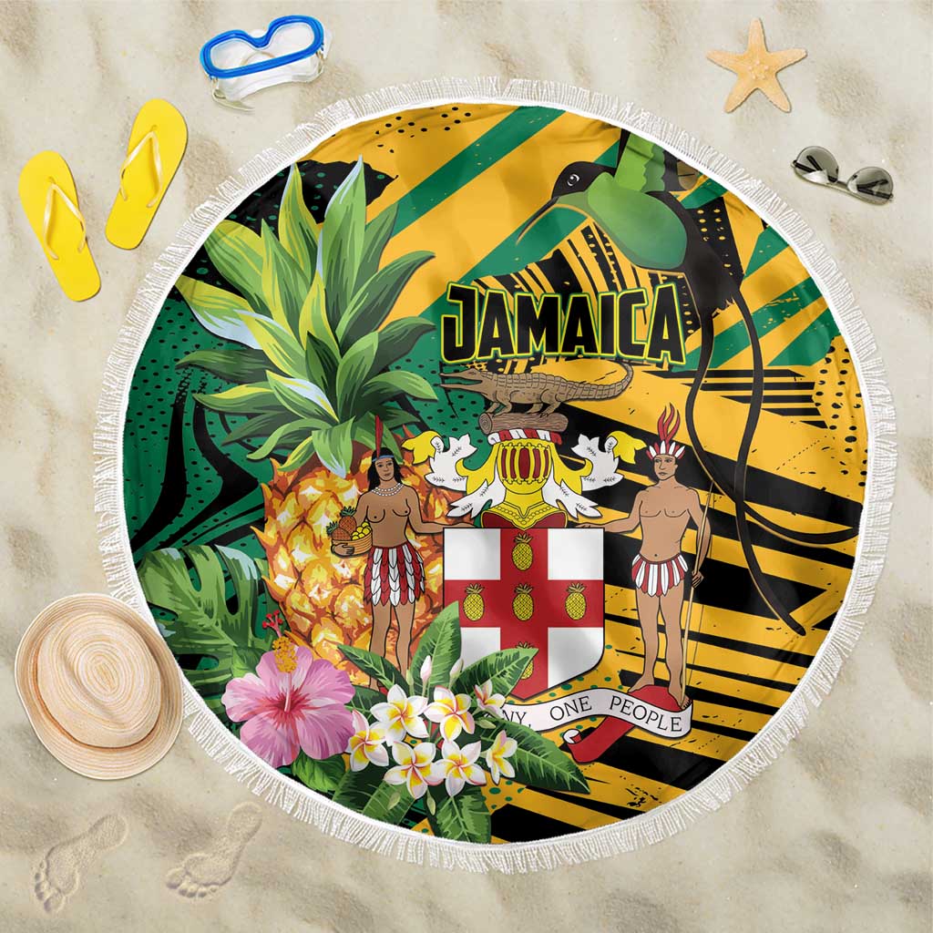 Jamaica Red-billed Streamertail Beach Blanket Pineapple Tropical Style - Wonder Print Shop