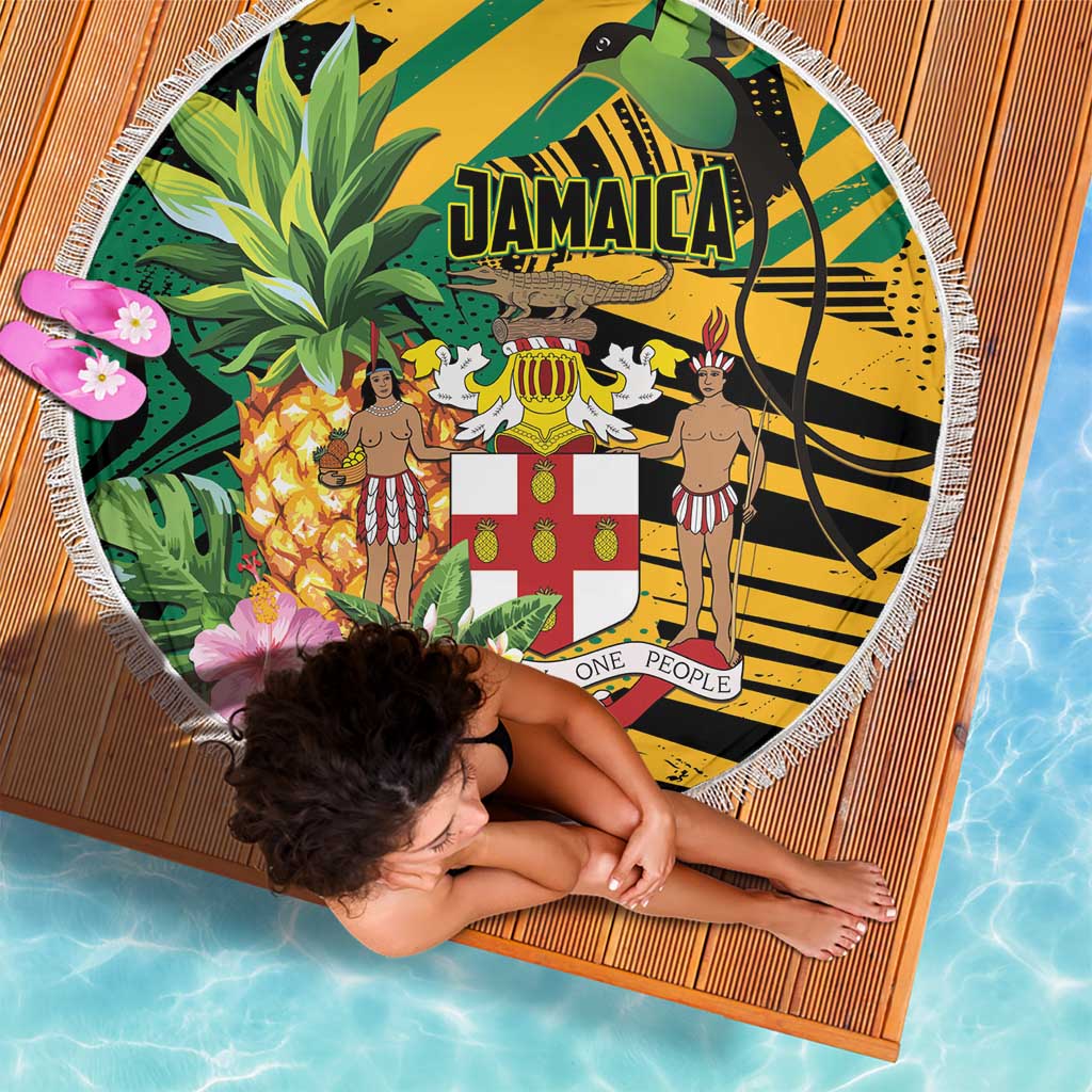 Jamaica Red-billed Streamertail Beach Blanket Pineapple Tropical Style - Wonder Print Shop