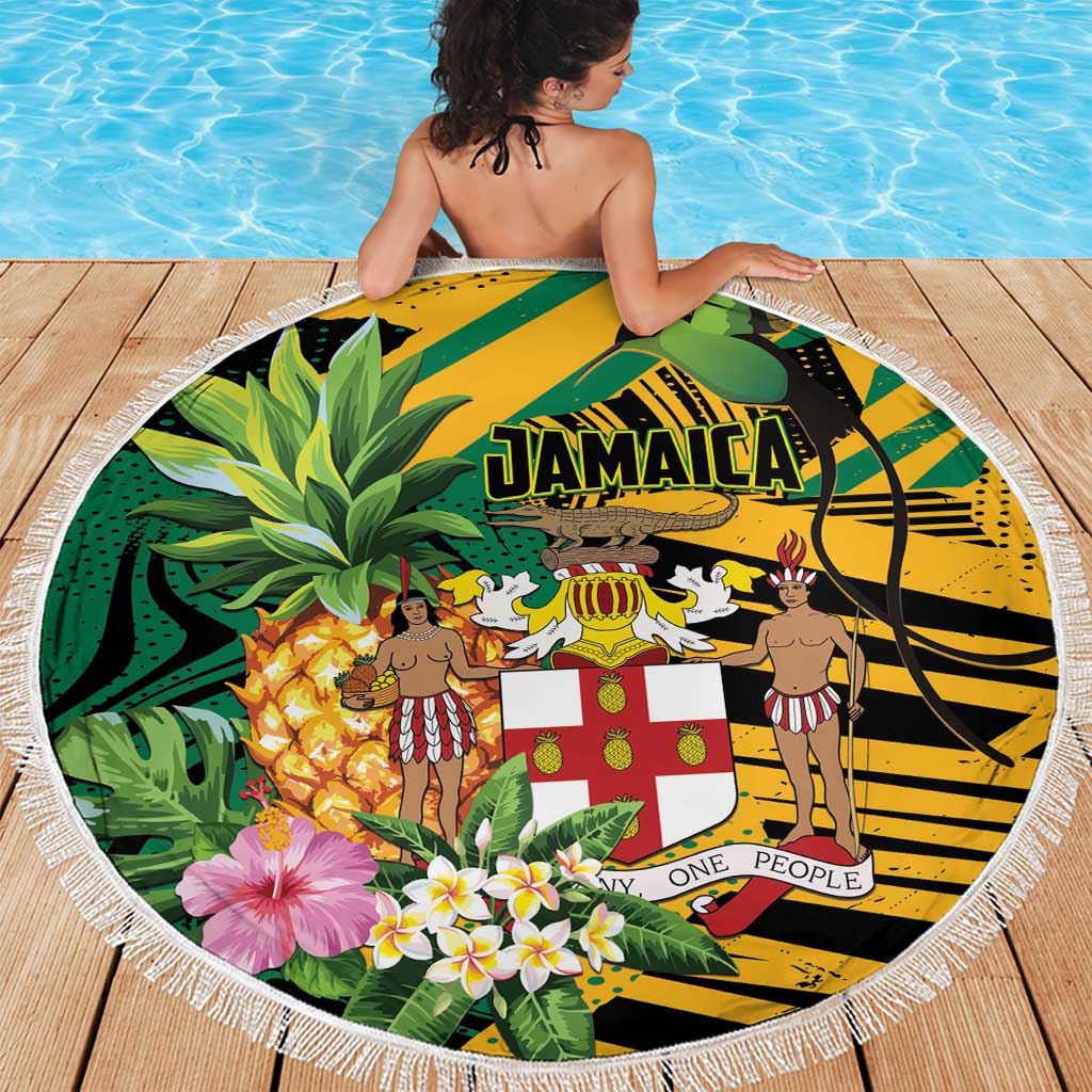 Jamaica Red-billed Streamertail Beach Blanket Pineapple Tropical Style - Wonder Print Shop