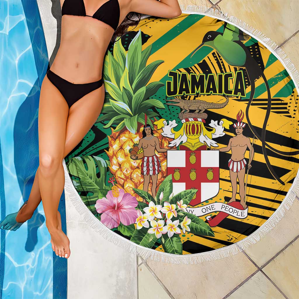 Jamaica Red-billed Streamertail Beach Blanket Pineapple Tropical Style - Wonder Print Shop