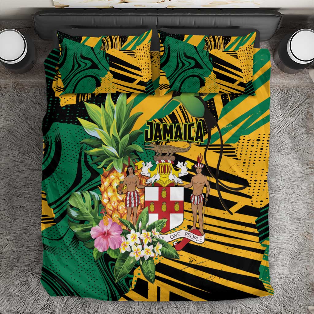 Jamaica Red-billed Streamertail Bedding Set Pineapple Tropical Style - Wonder Print Shop