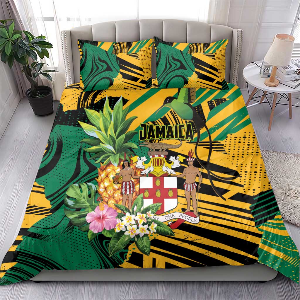 Jamaica Red-billed Streamertail Bedding Set Pineapple Tropical Style - Wonder Print Shop