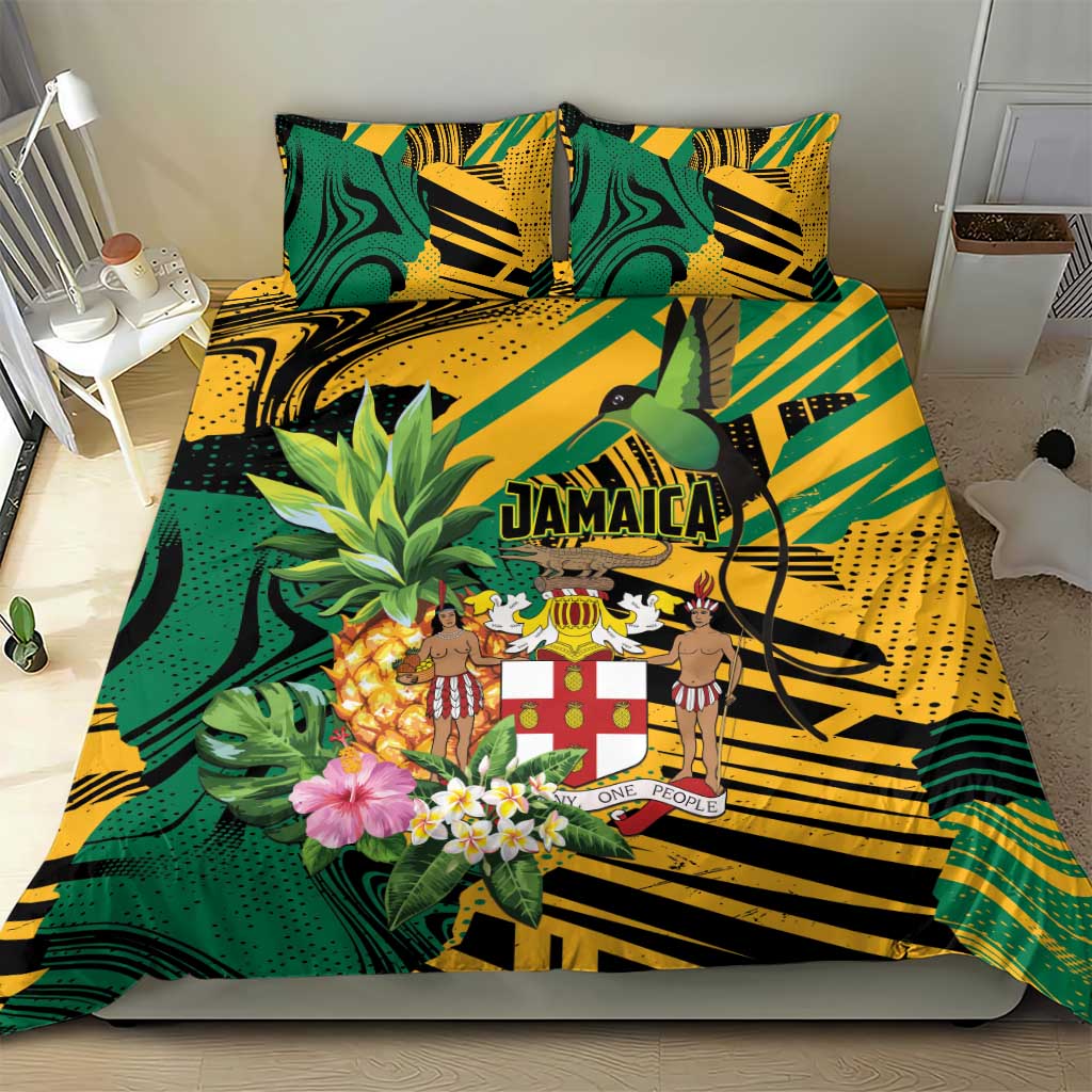 Jamaica Red-billed Streamertail Bedding Set Pineapple Tropical Style - Wonder Print Shop