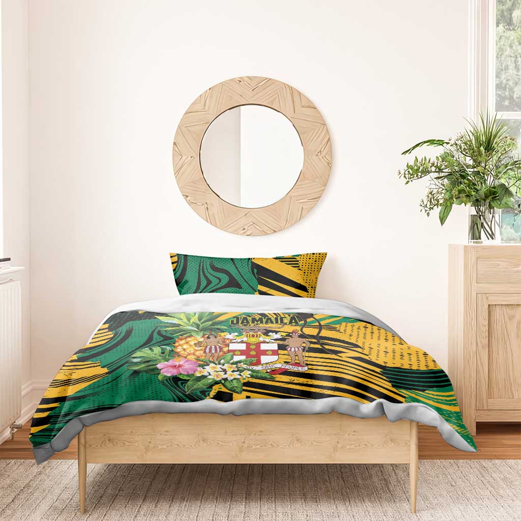 Jamaica Red-billed Streamertail Bedding Set Pineapple Tropical Style - Wonder Print Shop