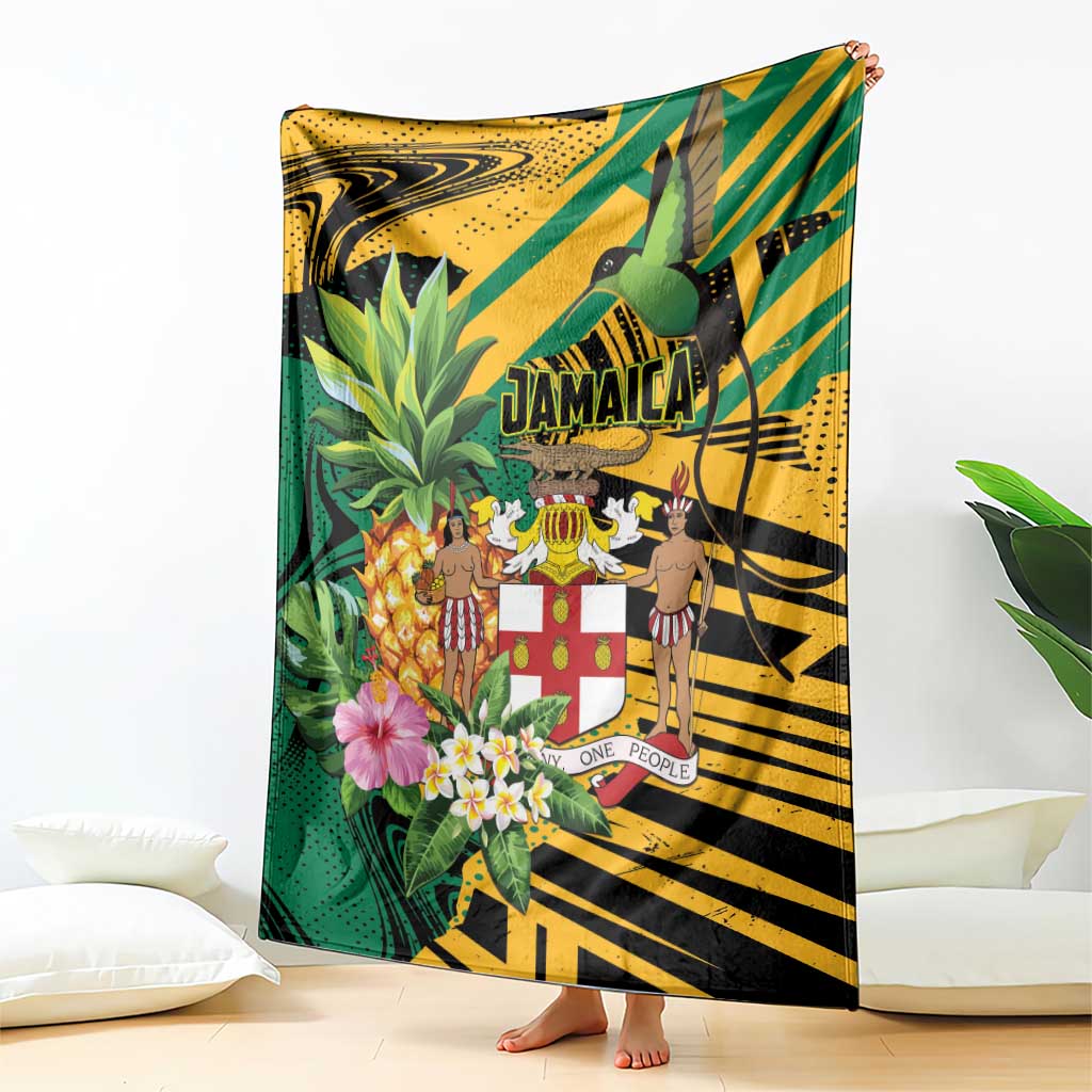 Jamaica Red-billed Streamertail Blanket Pineapple Tropical Style - Wonder Print Shop