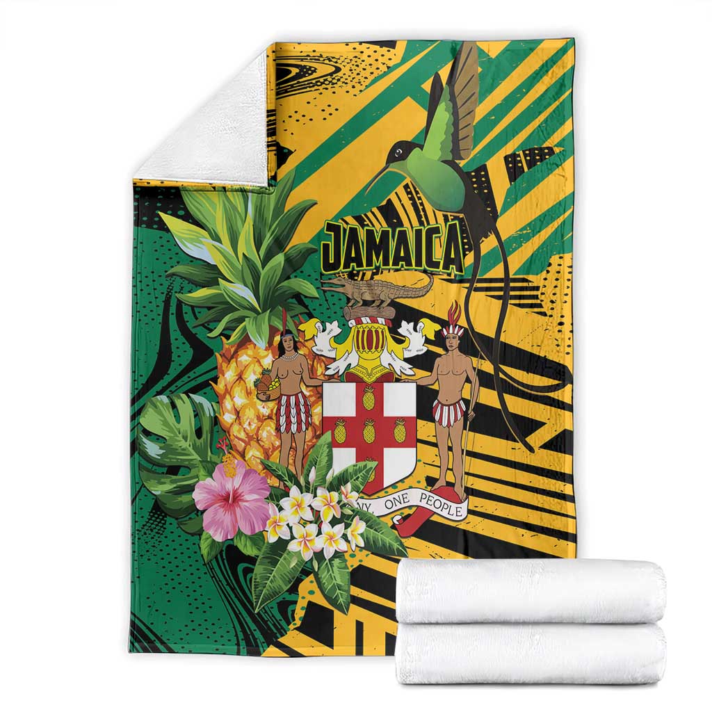 Jamaica Red-billed Streamertail Blanket Pineapple Tropical Style - Wonder Print Shop