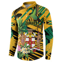 Personalized Jamaica Red-billed Streamertail Button Sweatshirt Pineapple Tropical Style - Wonder Print Shop