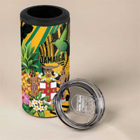 Personalized Jamaica Red-billed Streamertail 4 in 1 Can Cooler Tumbler Pineapple Tropical Style - Wonder Print Shop