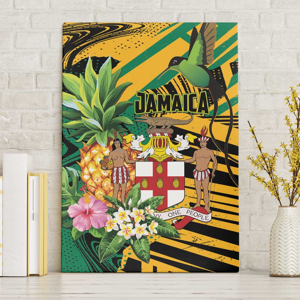 Jamaica Red-billed Streamertail Canvas Wall Art Pineapple Tropical Style - Wonder Print Shop