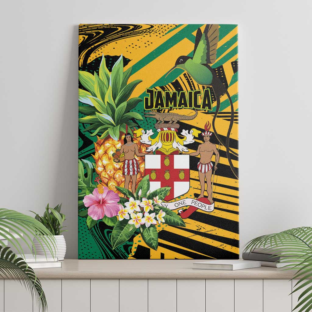 Jamaica Red-billed Streamertail Canvas Wall Art Pineapple Tropical Style - Wonder Print Shop
