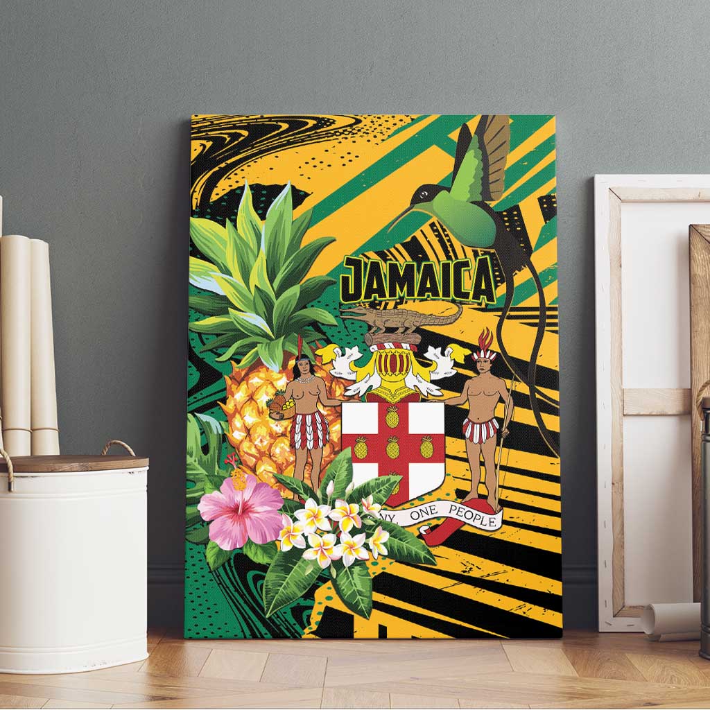 Jamaica Red-billed Streamertail Canvas Wall Art Pineapple Tropical Style - Wonder Print Shop