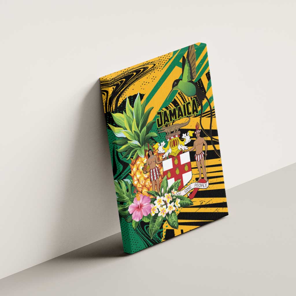 Jamaica Red-billed Streamertail Canvas Wall Art Pineapple Tropical Style - Wonder Print Shop