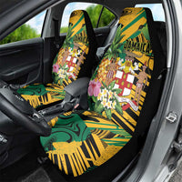 Jamaica Red-billed Streamertail Car Seat Cover Pineapple Tropical Style - Wonder Print Shop