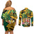 Personalized Jamaica Red-billed Streamertail Couples Matching Off Shoulder Short Dress and Long Sleeve Button Shirt Pineapple Tropical Style - Wonder Print Shop