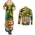 Personalized Jamaica Red-billed Streamertail Couples Matching Summer Maxi Dress and Long Sleeve Button Shirt Pineapple Tropical Style - Wonder Print Shop