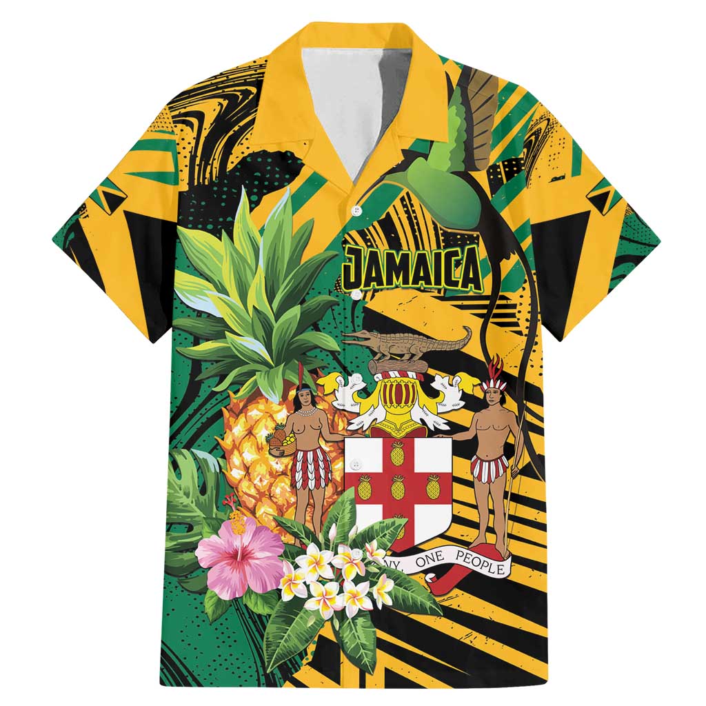 Personalized Jamaica Red-billed Streamertail Family Matching Mermaid Dress and Hawaiian Shirt Pineapple Tropical Style - Wonder Print Shop